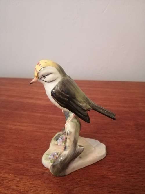 Adderly Fire Crest Bird Figurine with Silver Tone Crown