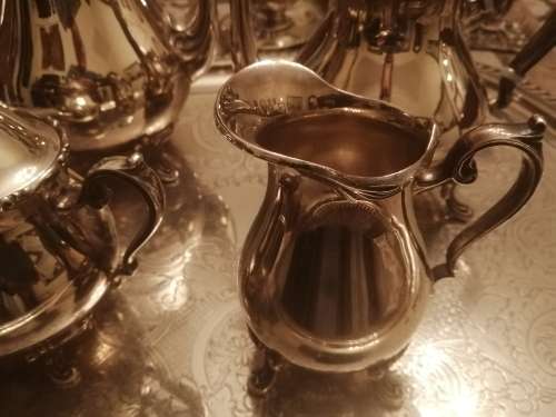 Silver Plated Tea and Coffee Set With Matching Tray