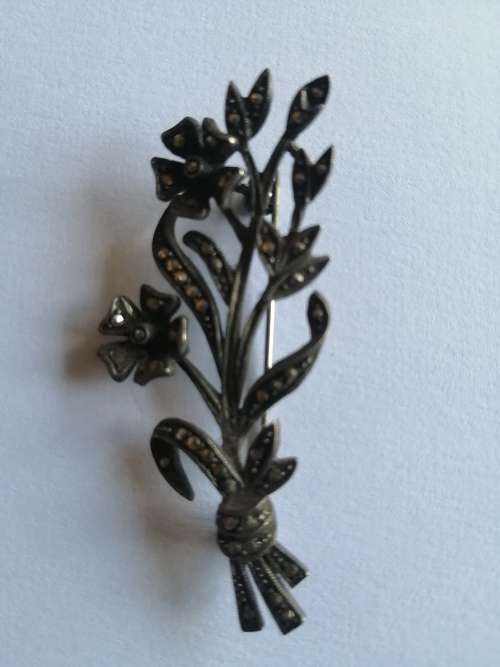 Silver Marcasite Brooch