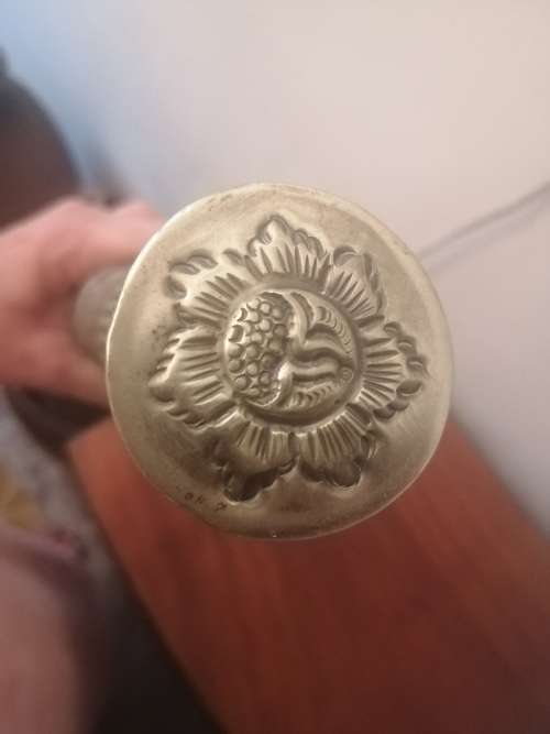 Large Antique Powder Horn with silver plate Embellishments.