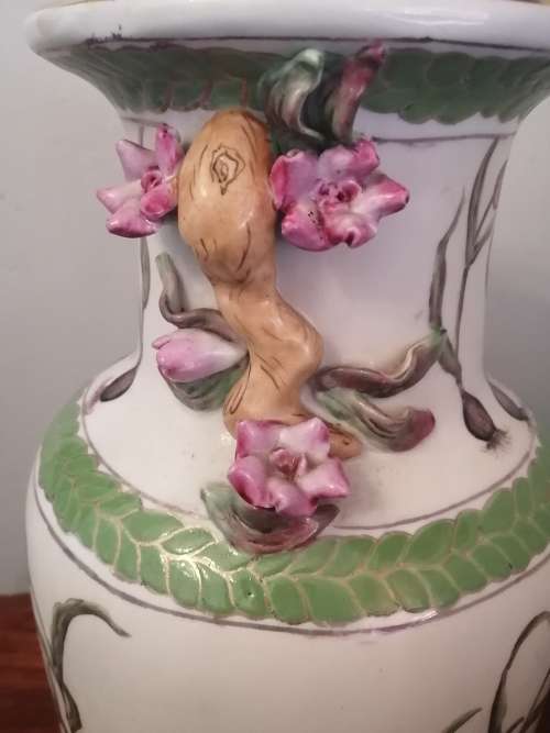 Large Oriental Floral Vase