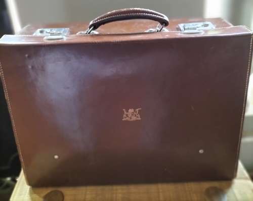 Leather Briefcase with Old SA Coat of Arms
