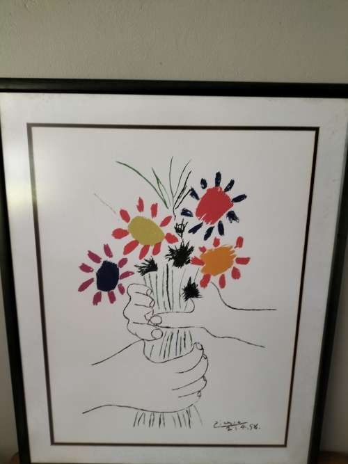 Bouquet of Peace Lithograph Pablo Picasso Framed C 1958