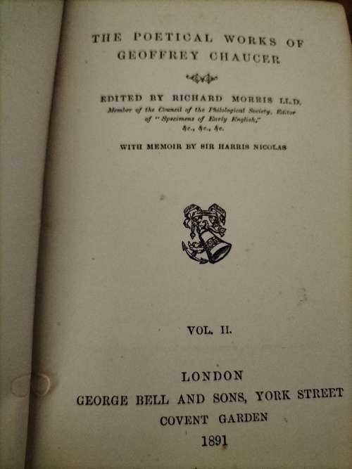 Chaucer`s Poetical Works R Morris Vol 1&11
