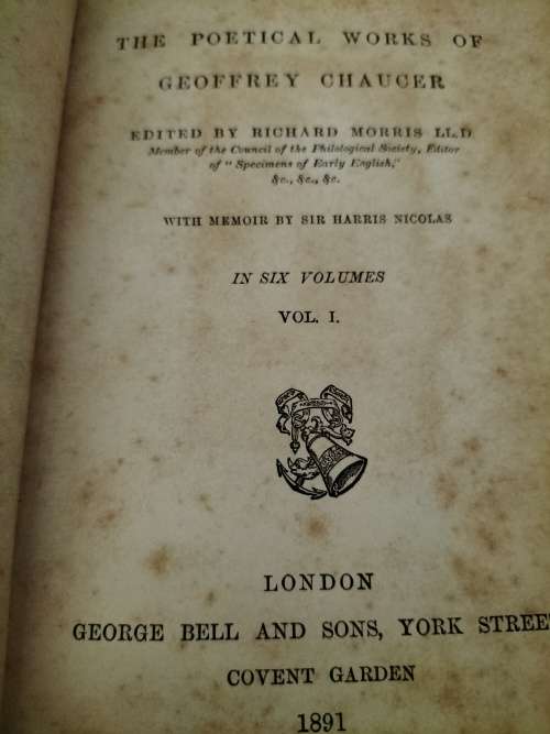 Chaucer`s Poetical Works R Morris Vol 1&11