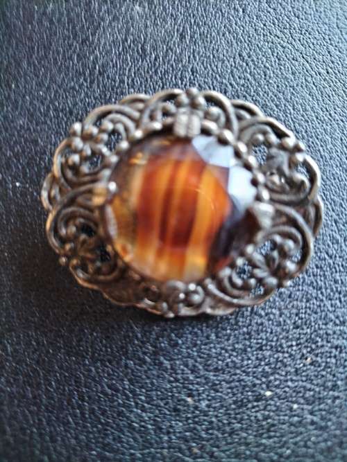 Vintage Tigers Eye Brooch
