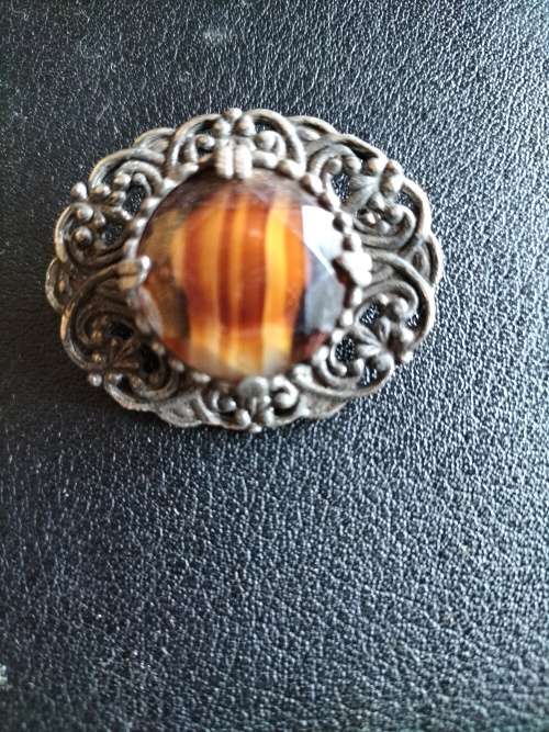 Vintage Tigers Eye Brooch