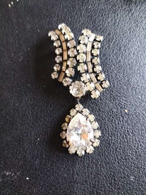 Crystal Hanging Brooch