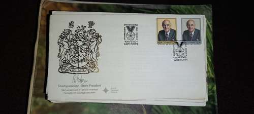 Over 200 stamps on envelopes mostly south africa