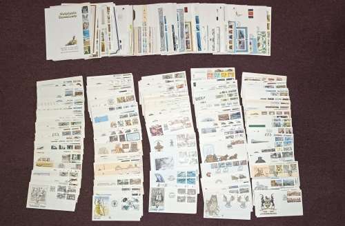 Over 200 stamps on envelopes mostly south africa