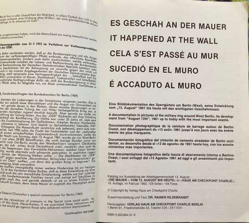 It Happened At The Wall, a pictorial history.