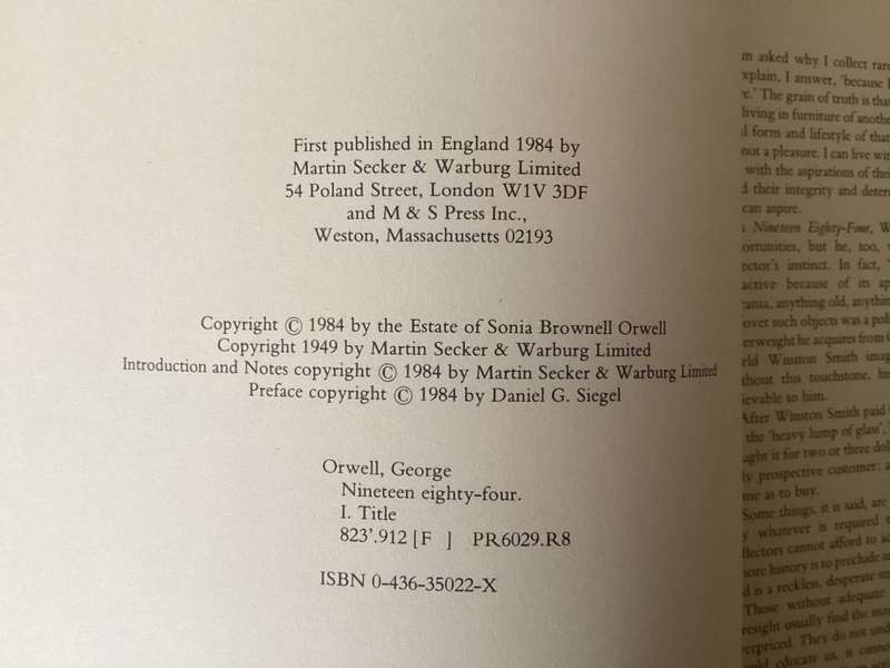 George Orwell. Nineteen Eighty-Four, The Facsimilie of the Extant Manuscript., Peter Davison (ed.)