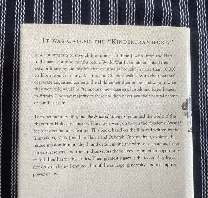 Into the Arms of Strangers. Hardcover, first edition.