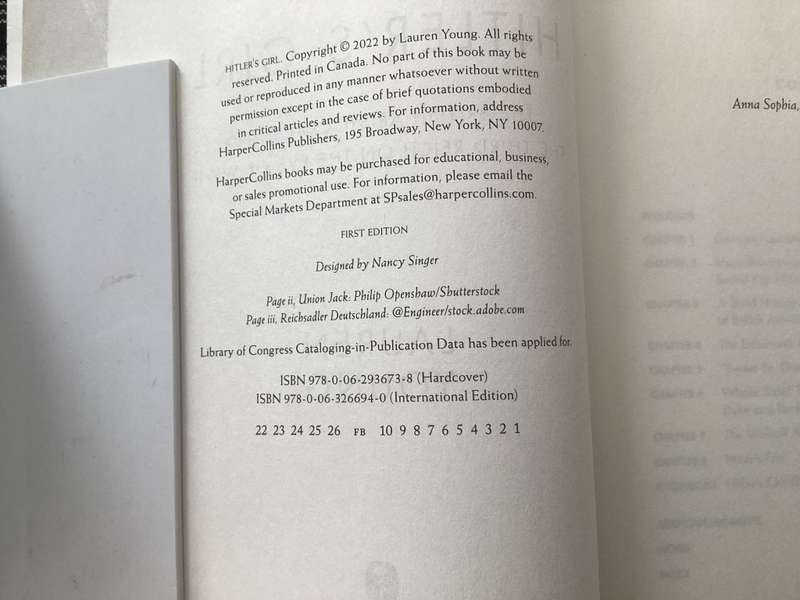 Hitlers Girl. Paperback, by Lauren Young (230 pages) 1st Edition.