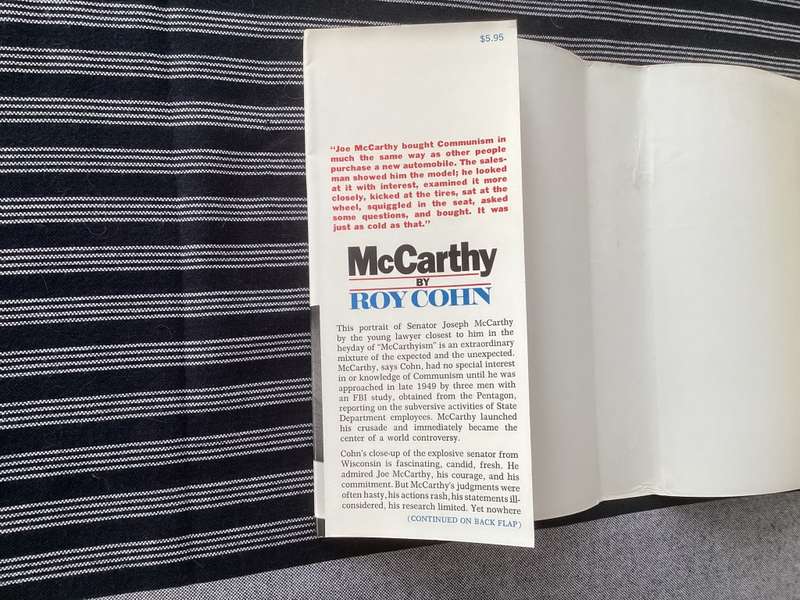 McCarthy by: Roy Cohn. Illustrated hardcover,  First Edition, First Printing.