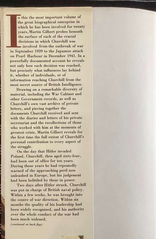 Winston Churchill - FINEST HOUR 1939 - 1941. Biography, by Martin Gilbert.