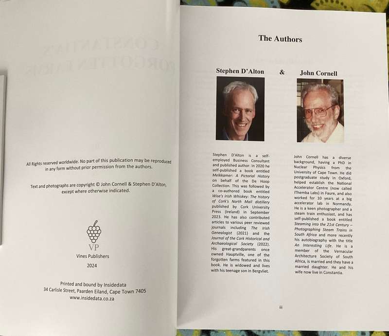 Constantias Forgotten Farms, published 2024, authored by J Cornell & S DAlton. New Condition.