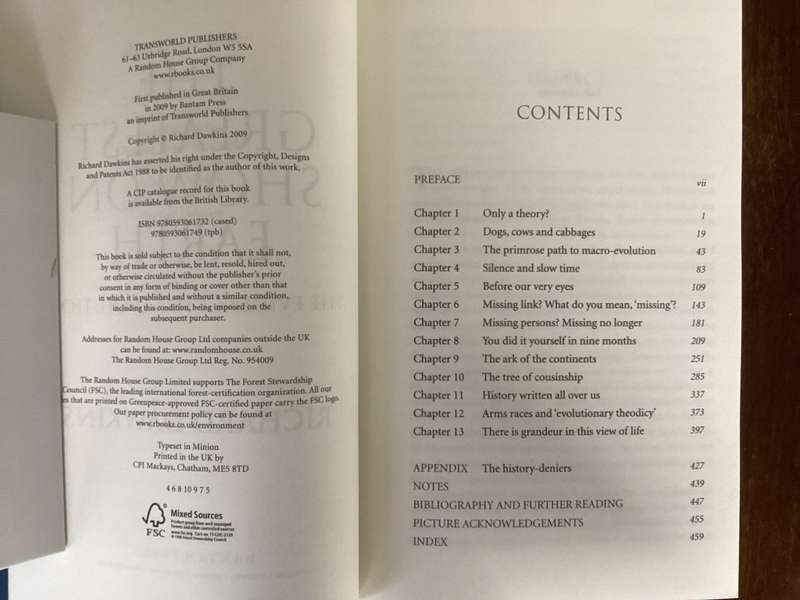 The Greatest Show On Earth. Hardback by Richard Dawkins.
