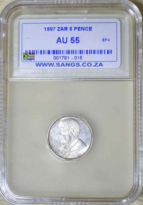 1897 6 Pence (Sixpence )  AU55