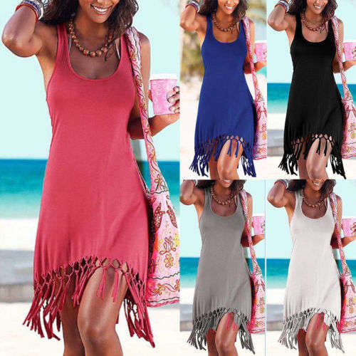 Sexy Women's Summer Casual Sleeveless Evening Party Beach Dress Short Mini Dress (size 8 - 22)