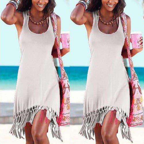 Sexy Women's Summer Casual Sleeveless Evening Party Beach Dress Short Mini Dress (size 8 - 22)