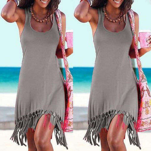 Sexy Women's Summer Casual Sleeveless Evening Party Beach Dress Short Mini Dress (size 8 - 22)