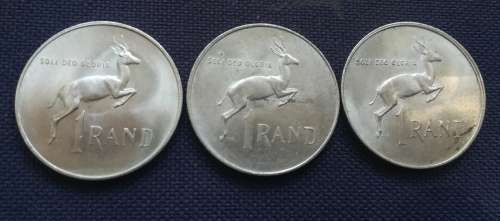 Silver 1 rand coins x3