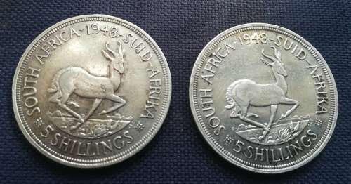 5 Shillings coins 1948 x2