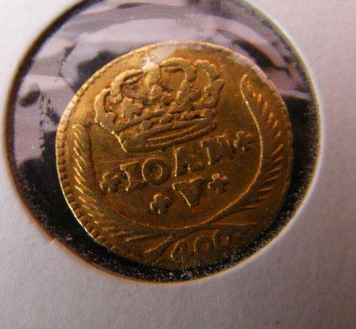 1730 ,200 Reis gold coin-Portugal