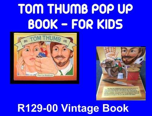 BOOKS KIDS Vintage Tom Thumb Children Book Pop Up Kids Book VINTAGE