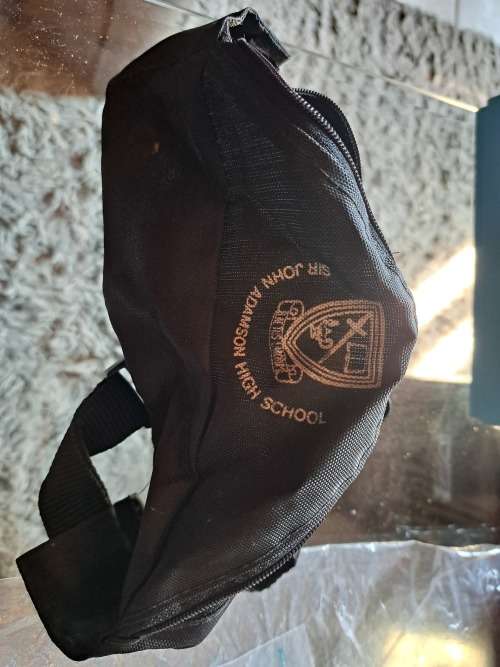 Vintage School Moon Bag fanny Pack Sir John Adamson High Scholl CLASS OF 1990