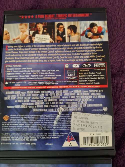 Movies and Television Superman DVD Superman the movie 1 2 3