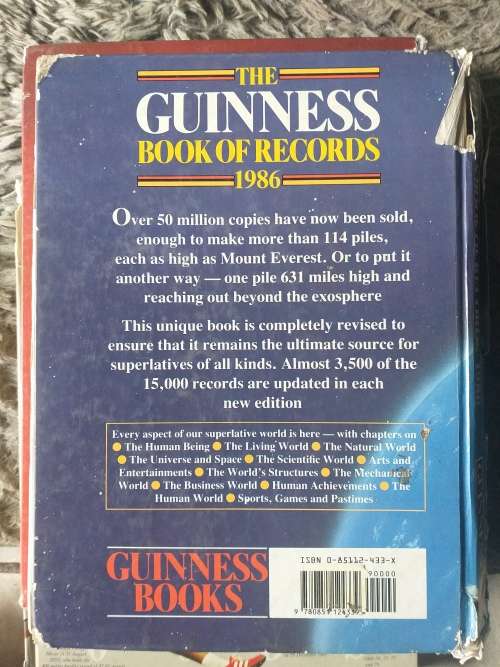 The Guiness Book of Records 1986 Book Vintage