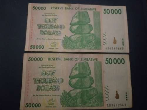 50 Fifty thousand Dollars Zimbabwe money
