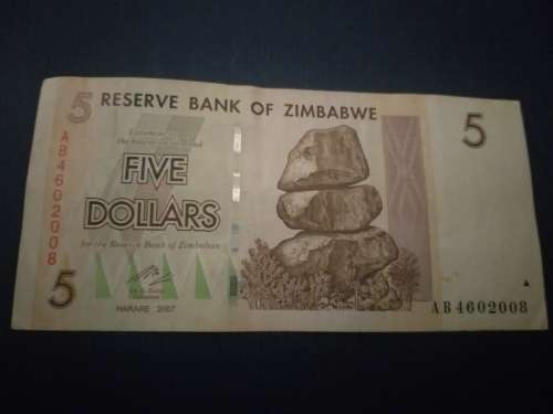 5 Five Dollars Zimbabwe Money coins