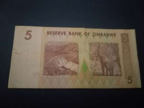 5 Five Dollars Zimbabwe Money coins