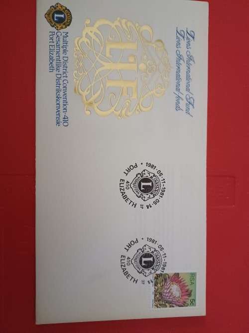 SA First Day Issue Letter Lion`s International 1981 STAMP COLLECTION