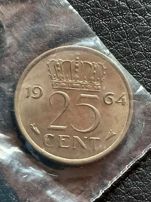 25 Cent Nederlands Coin 1964 COINS MONEY