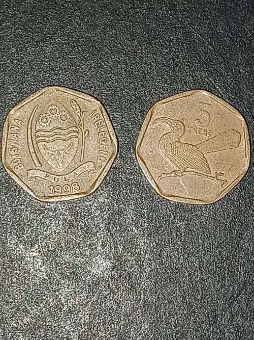 COINS 5 Thebe 1998 Botswana Coin Sold Individually