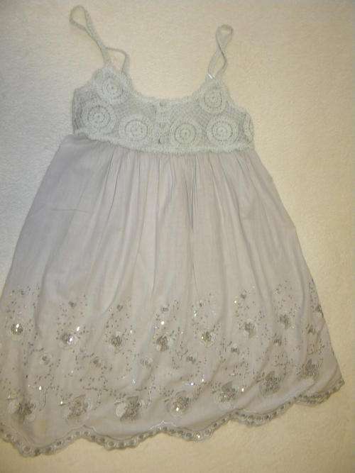 Cute and Comfy Grey Casual Dress with Sequins- Size S/M