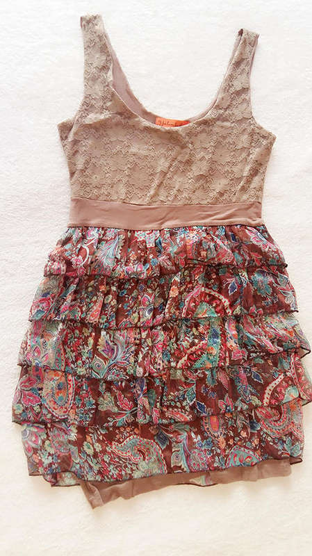 Sweet and Sexy Colourful Tiered Dress - Size L