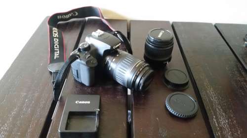 Canon EOS Rebel 1000D SLR - 10.1 MP - LENSES : EFS 18-55mm - EF 55-200mm ALL CAPS - BATTERY AND MORE