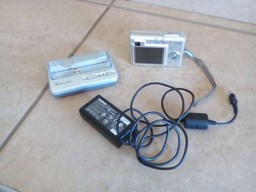 Casio Exilim Digital Camera with 3x Optical Zoom - Casio USB Cradel CA-24 - Casio Charger