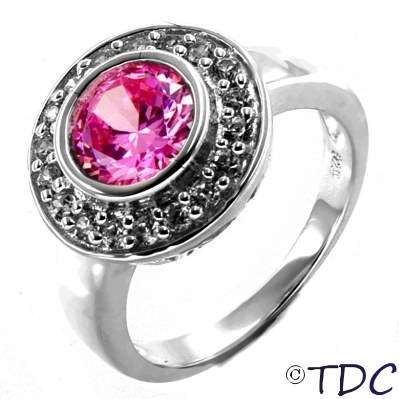 Sterling Silver Pink Ice Ring EXQUISITE!! Size 10