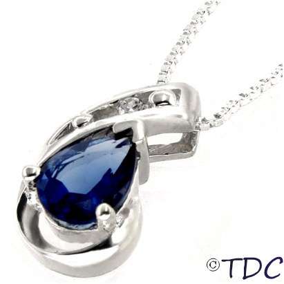 Sterling Silver Sapphire Pendant
