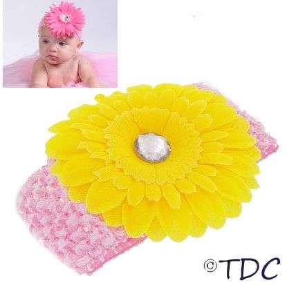 Flower Baby Headband (Yellow/ Pink )