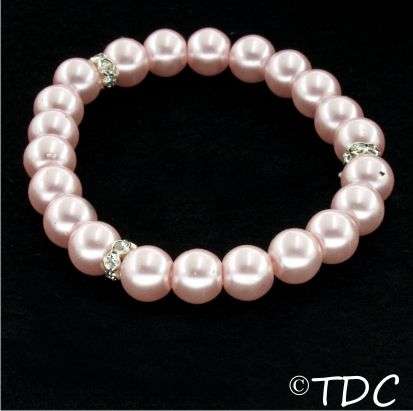 Classy "Pearl" Stretch Bracelet (Pink)