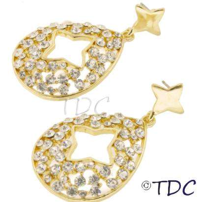 Star-Theme Crystal Earrings