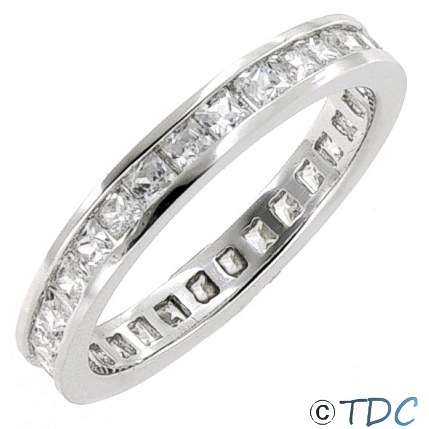 SOLID Sterling Silver Full Eternity Ring Size 7/ O