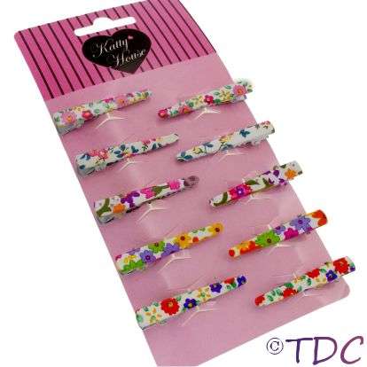 10 Pack Floral Mini Hair-Clips